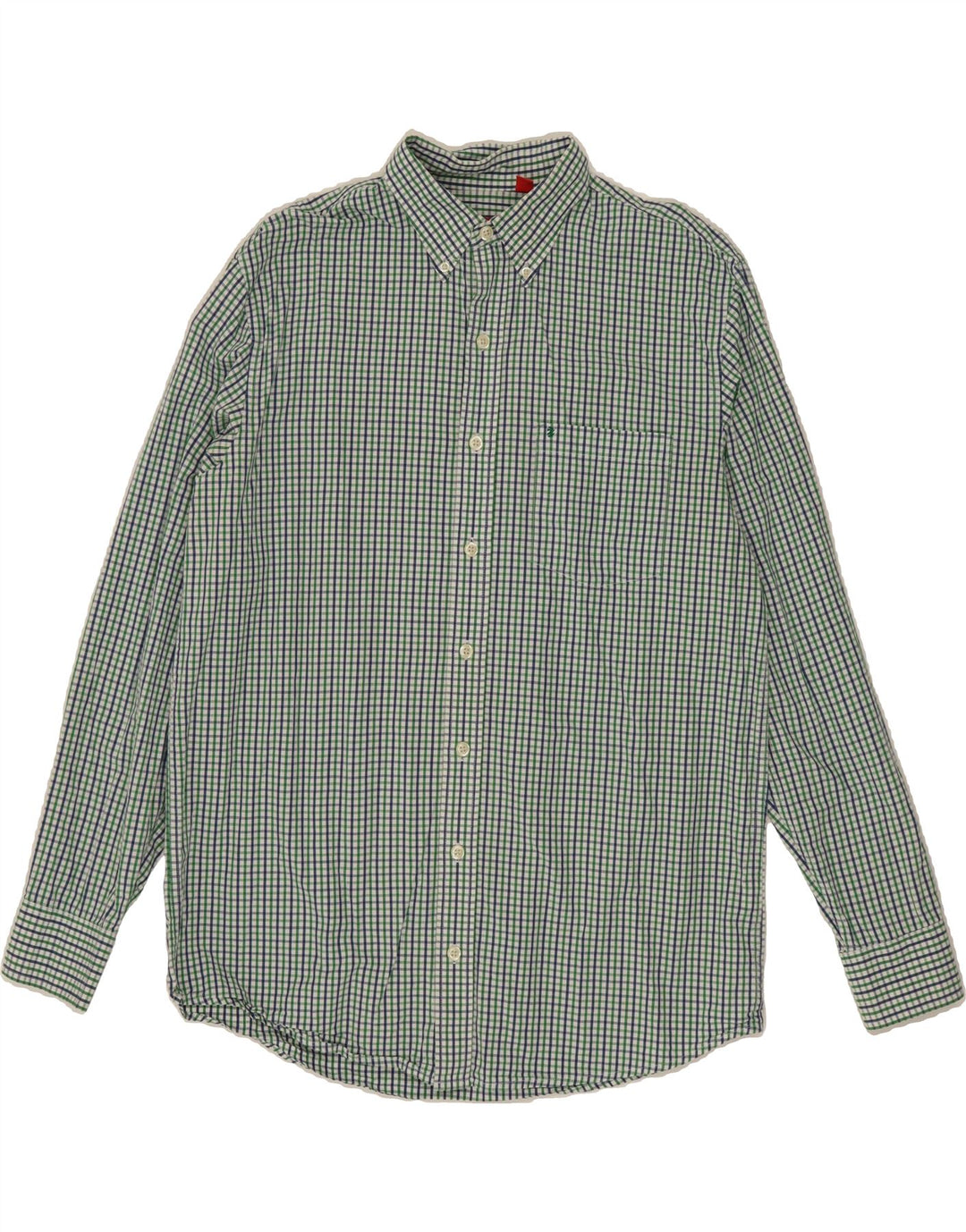 IZOD Mens Shirt Large Green Check Cotton Vintage Izod and Second-Hand Izod from Messina Hembry 