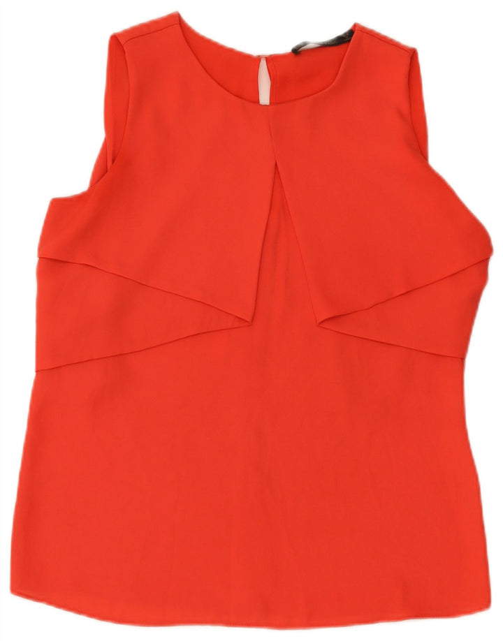 Zara Γυναικεία Αμάνικη Μπλούζα Τοπ UK 12 Medium Orange