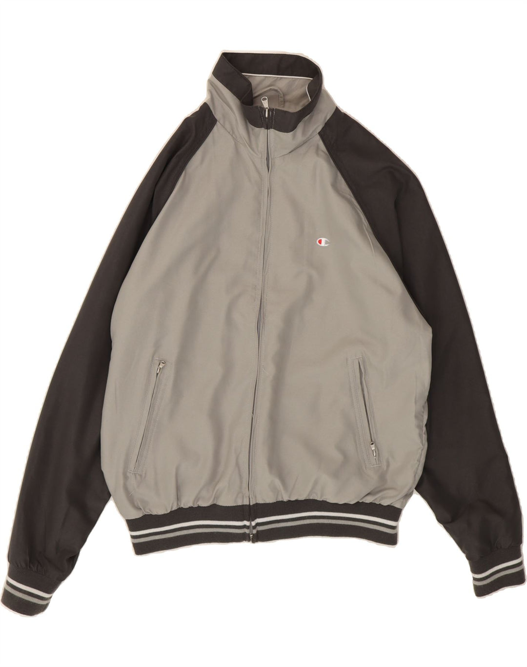 CHAMPION Mens Tracksuit Top Jacket Small Grey Colourblock Polyester Vintage Champion and Second-Hand Champion from Messina Hembry 
