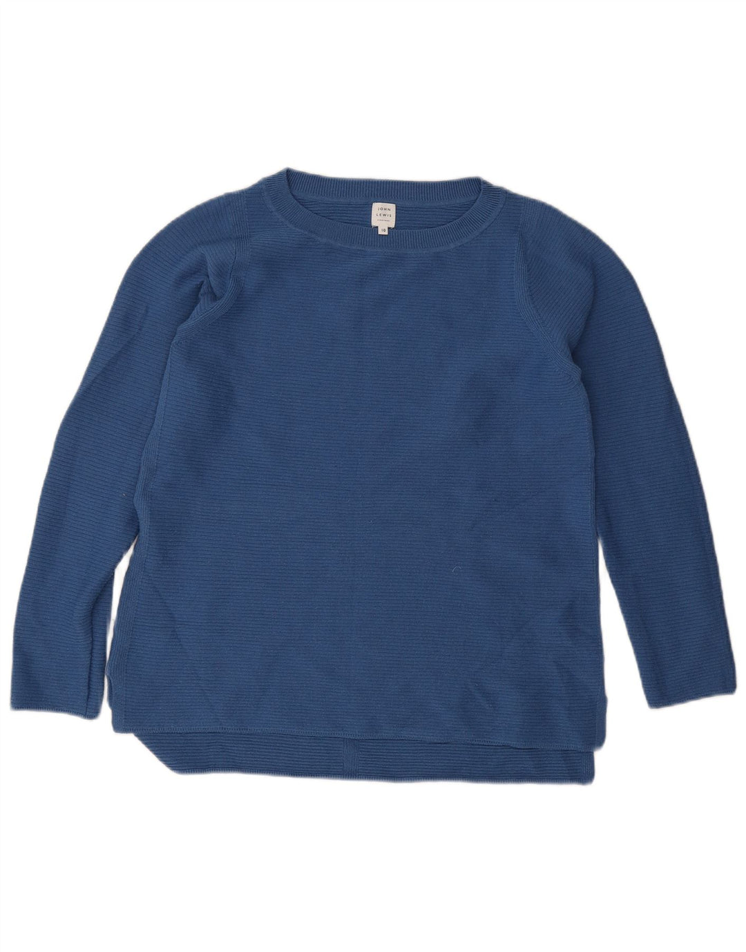 John Lewis Γυναικείο πουλόβερ με λαιμό σκάφος UK 10 Small Blue Polyester