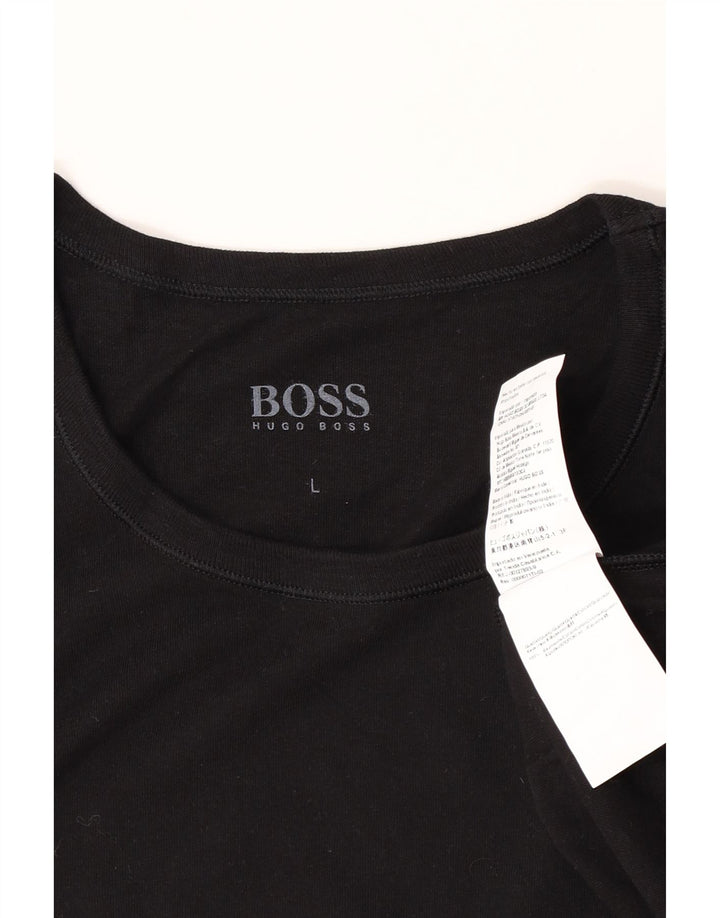 Ανδρικό T-Shirt Hugo Boss Top μεγάλο μαύρο βαμβακερό