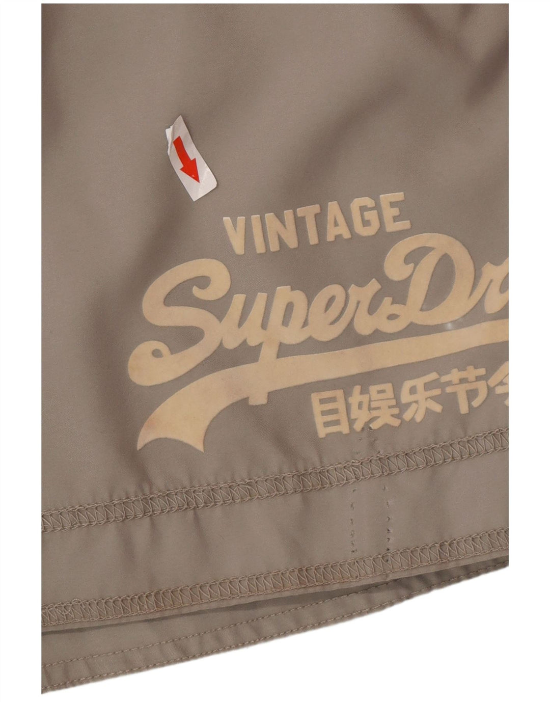 Ανδρικό γραφικό σορτς κολύμβησης Superdry από μεσαίο γκρι πολυεστέρα