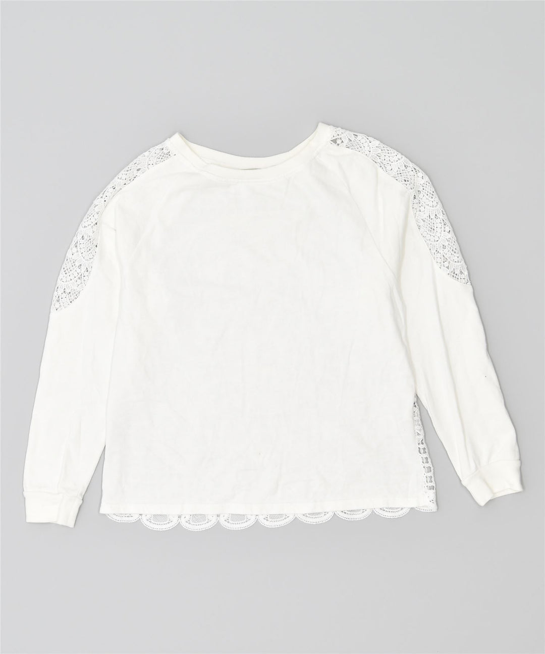 DESIGUAL Γυναικείο φούτερ μεγάλου μεγέθους Jumper UK 14 μεγάλο λευκό βαμβακερό