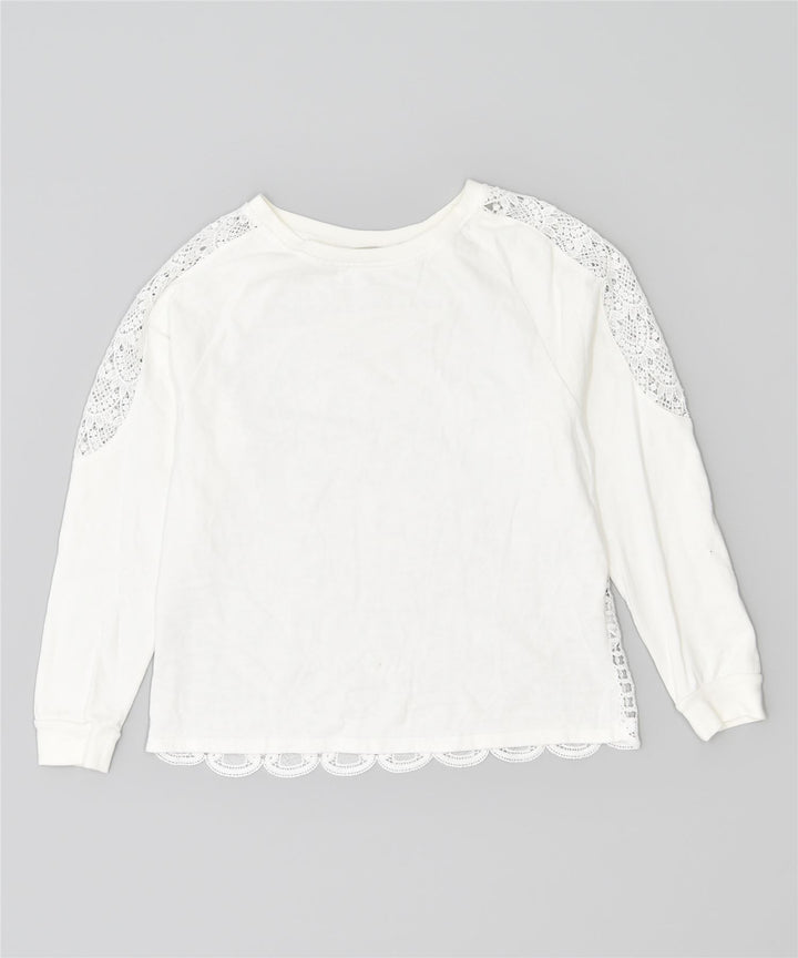 DESIGUAL Γυναικείο φούτερ μεγάλου μεγέθους Jumper UK 14 μεγάλο λευκό βαμβακερό
