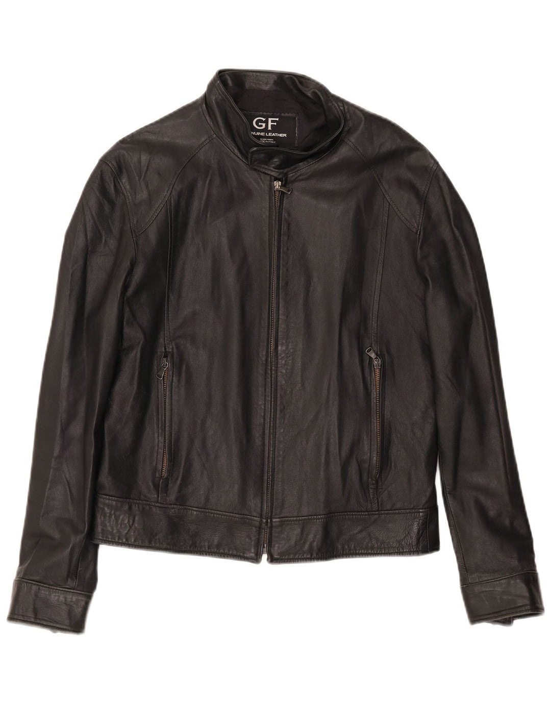 Ανδρικό δερμάτινο μπουφάν Gianfranco Ferre Bomber UK 38 Medium Black Leather