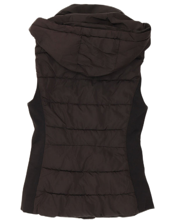 Zara Γυναικεία κουκούλα με επένδυση Gilet UK 10 Μικρός Μαύρος Πολυεστέρας