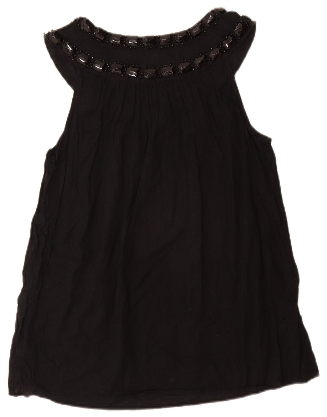 MICHAEL KORS Γυναικεία αμάνικη μπλούζα τοπ UK 12 μεσαία μαύρη βαμβακερή