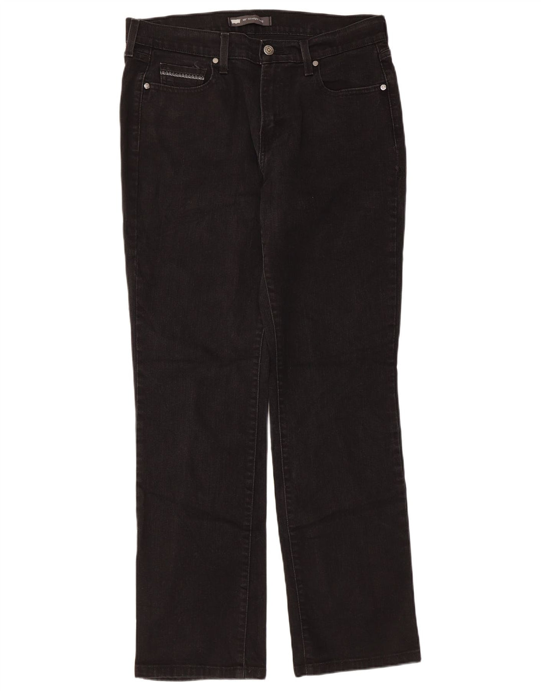 Levi's Womens 505 Straight Jeans W31 L32 Μαύρο βαμβακερό