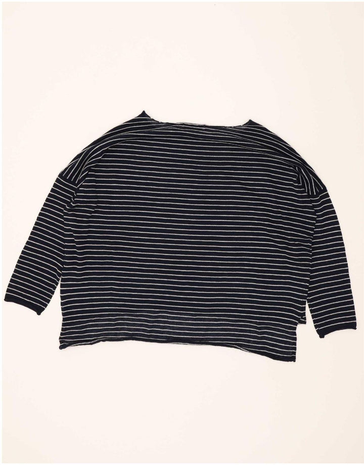 Zara γυναικεία υπερμεγέθη μανίκια 3/4 UK 10 Small Navy Blue ριγέ