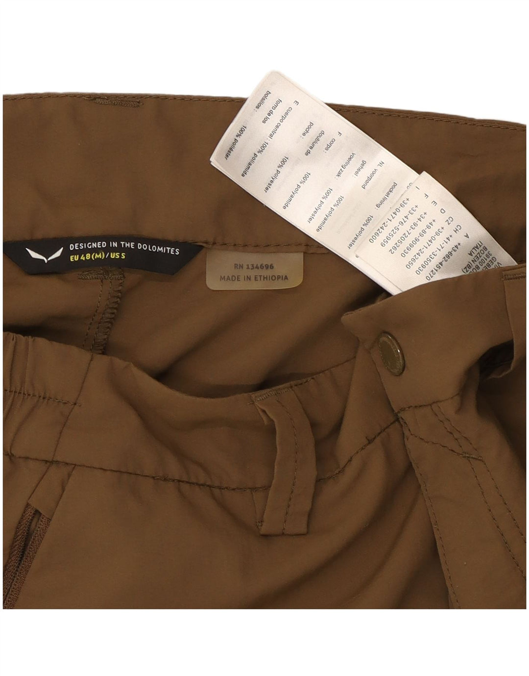 Vintage Ανδρικό ίσιο παντελόνι Chino Medium W32 L32 Brown Polyamide