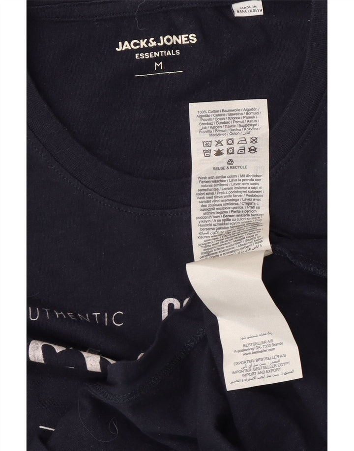 Ανδρικό γραφικό μπλουζάκι Jack & Jones Τοπ μεσαίου μπλε βαμβακερό