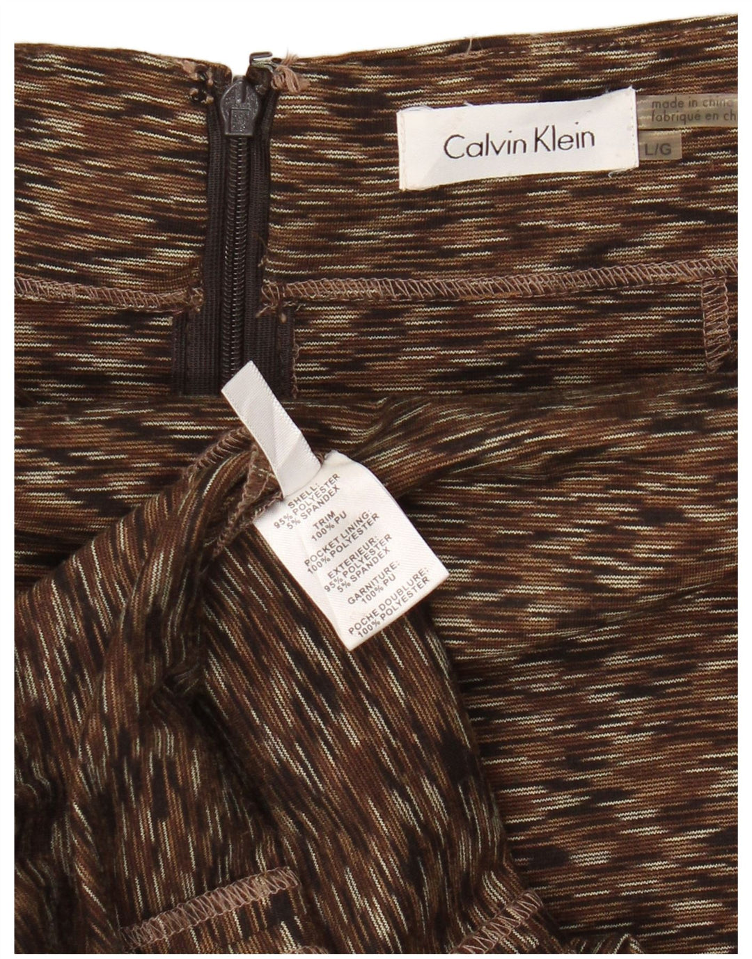 CALVIN KLEIN Γυναικεία Pencil Φούστα Μεγάλη W32 Καφέ Πολυεστέρας
