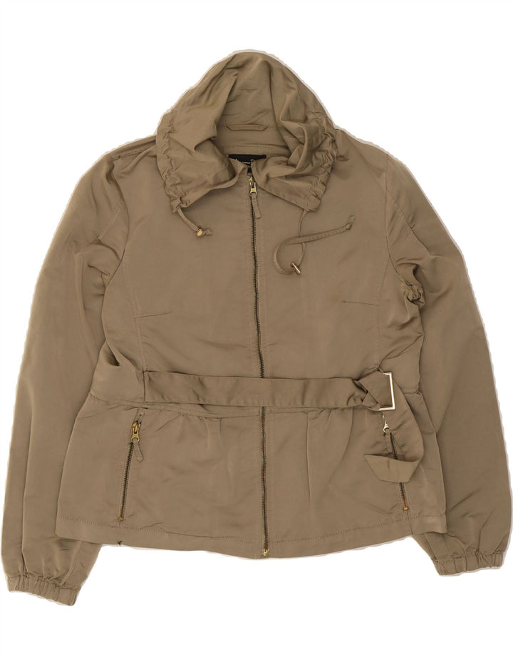 MASSIMO DUTTI Womens Bomber Jacket UK 14 Large Brown Polyamide Vintage Massimo Dutti and Second-Hand Massimo Dutti from Messina Hembry 
