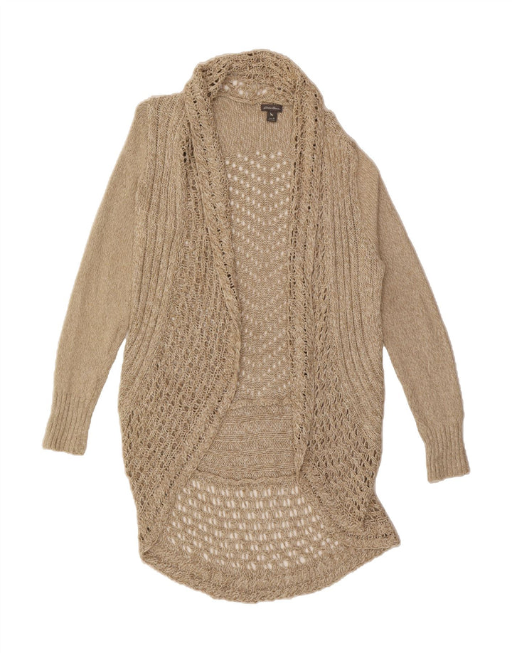 EDDIE BAUER Womens Longline Open Cardigan Sweater UK 14 Medium Beige Vintage Eddie Bauer and Second-Hand Eddie Bauer from Messina Hembry 