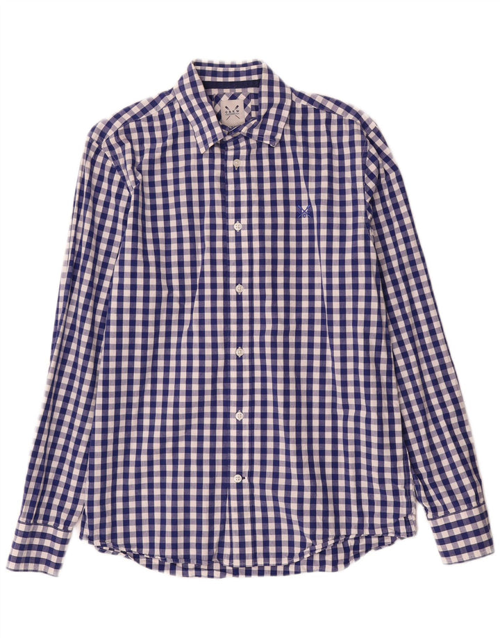Ανδρικό πουκάμισο Crew Clothing Small Blue Gingham Cotton