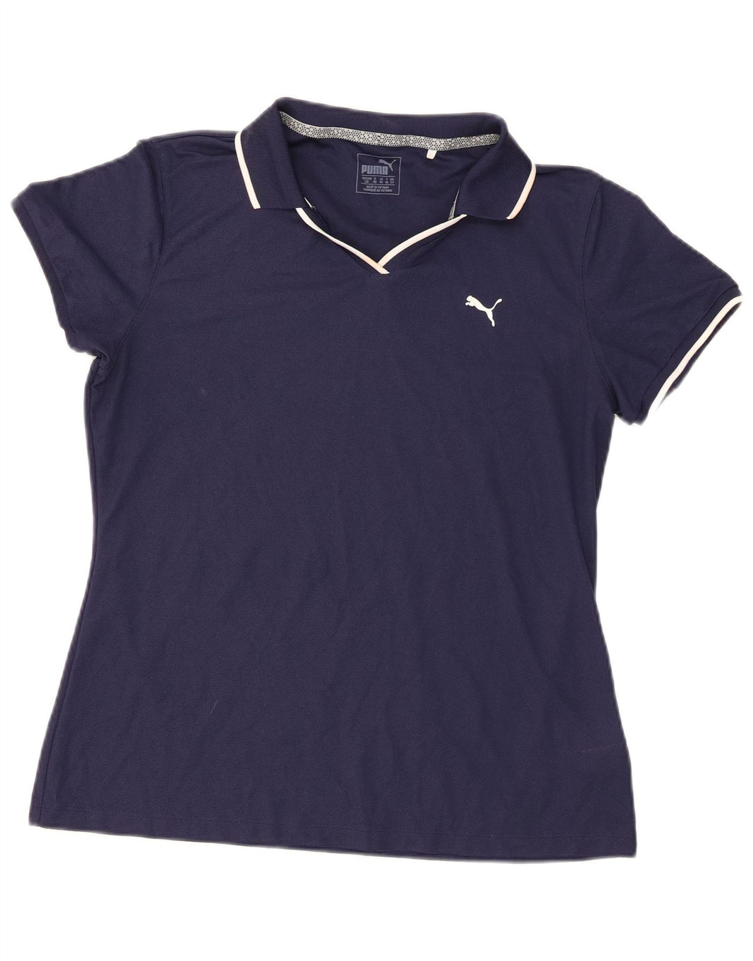Puma Γυναικείο Πόλο Μπλουζάκι UK 14 Large Navy Blue Polyester