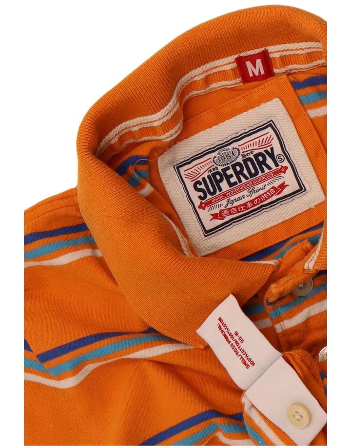 Ανδρικό γραφικό μπλουζάκι πόλο Superdry Βαμβακερό μεσαίο πορτοκαλί ριγέ