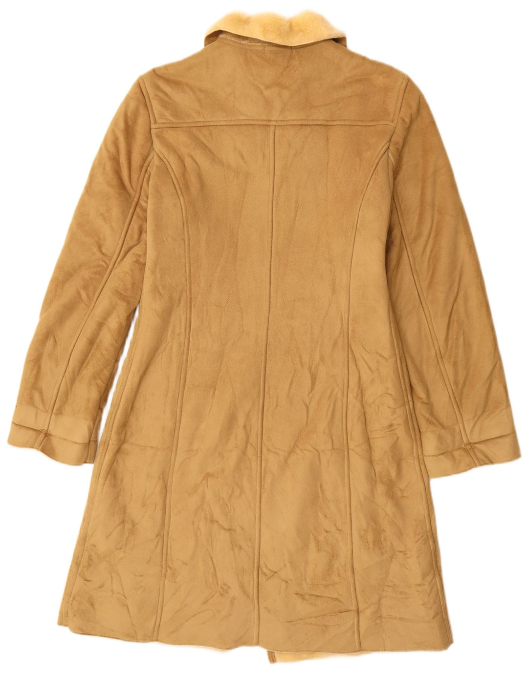 BENETTON Γυναικείο παλτό Sherpa UK 10 Small Beige Modacryl