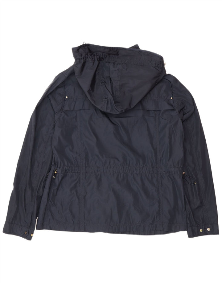 Zara Γυναικείο Μπουφάν Utility με Κουκούλα UK 18 XL Navy Blue Polyester