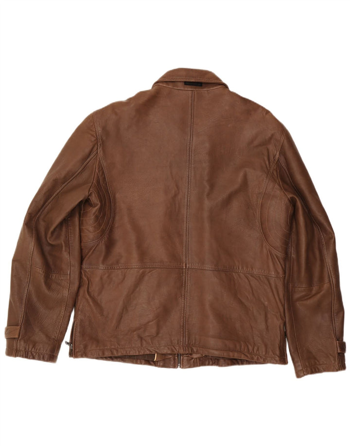 MILESTONE Ανδρικό Δερμάτινο Μπουφάν UK 40 Μεγάλο Καφέ Δερμάτινο
