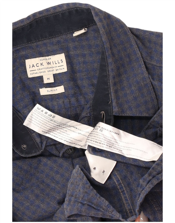 Ανδρικό πουκάμισο Jack Wills Slim Fit Medium Blue Gingham Cotton