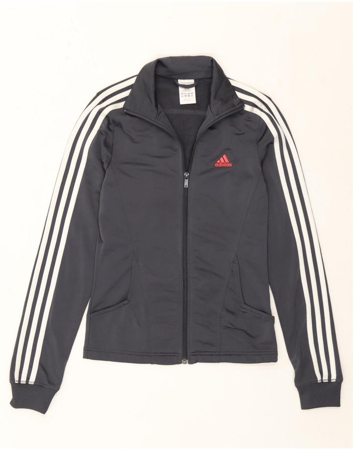 Adidas Γυναικεία αθλητική φόρμα κανονικής εφαρμογής Top Jacket UK 8 Small Grey Polyester