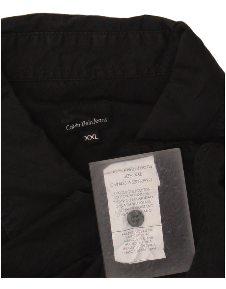 Ανδρικό κοντομάνικο πουκάμισο CALVIN KLEIN JEANS 2XL μαύρο βαμβακερό