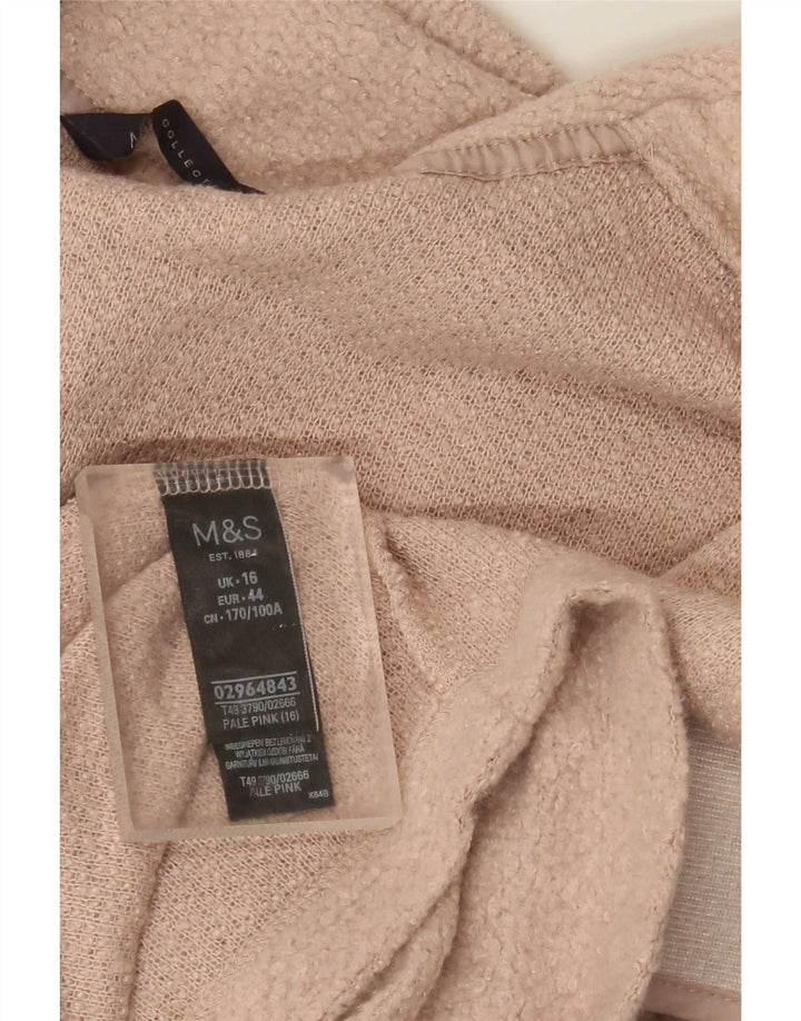 Marks & Spencer Γυναικείο πουλόβερ Longline Cardigan UK 16 μεγάλο ροζ πολυεστέρα
