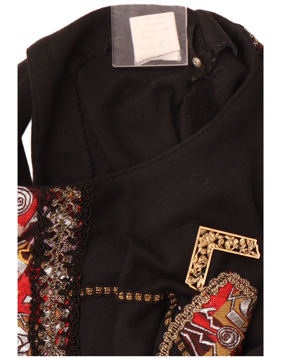 VINTAGE Γυναικεία μακρυμάνικη μπλούζα τοπ 12 μεσαίου μαύρου ακρυλικού