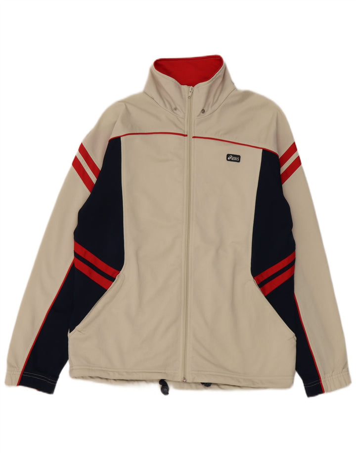 Ανδρική αθλητική φόρμα Asics Top μπουφάν Medium Beige Colourblock Polyester