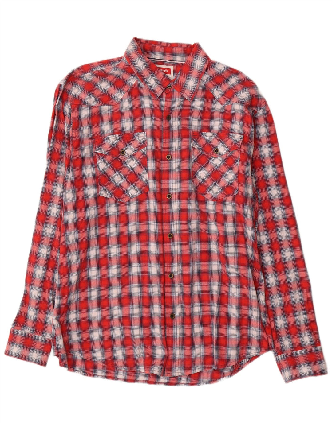 Ανδρικό πουκάμισο Wrangler Western Flannel XL Red Check Cotton