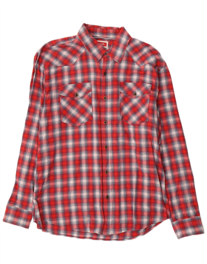 Ανδρικό πουκάμισο Wrangler Western Flannel XL Red Check Cotton