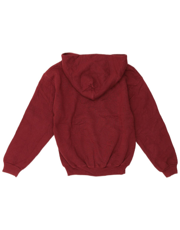 Russell Athletic Girls Hoodie Jumper 10-11 Years Medium Burgundy Cotton