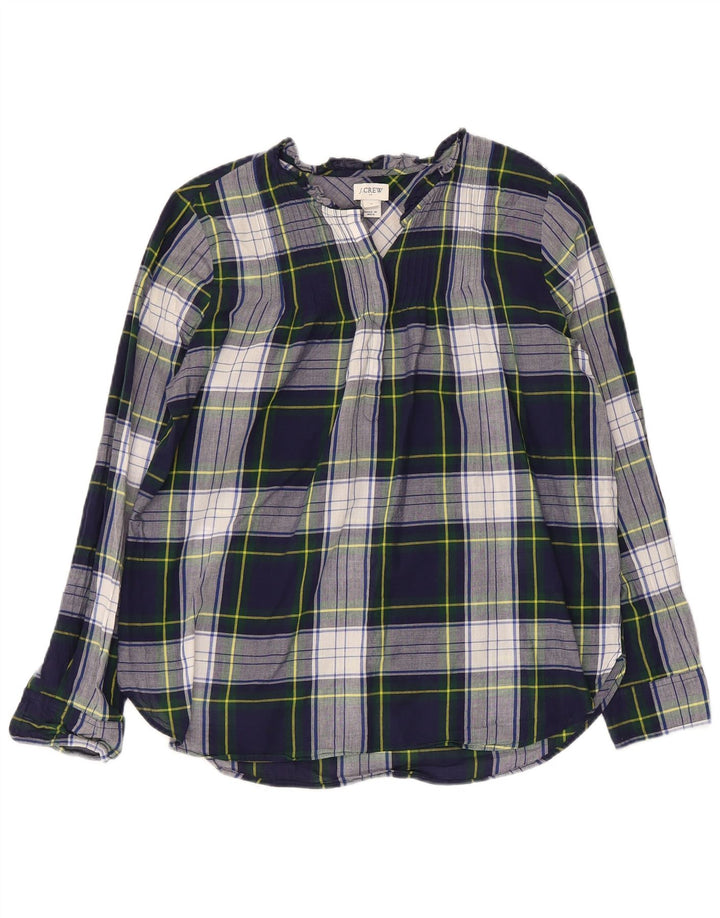 J. CREW Γυναικείο πουλόβερ Μπλούζα US 4 Small Navy Blue Check Cotton