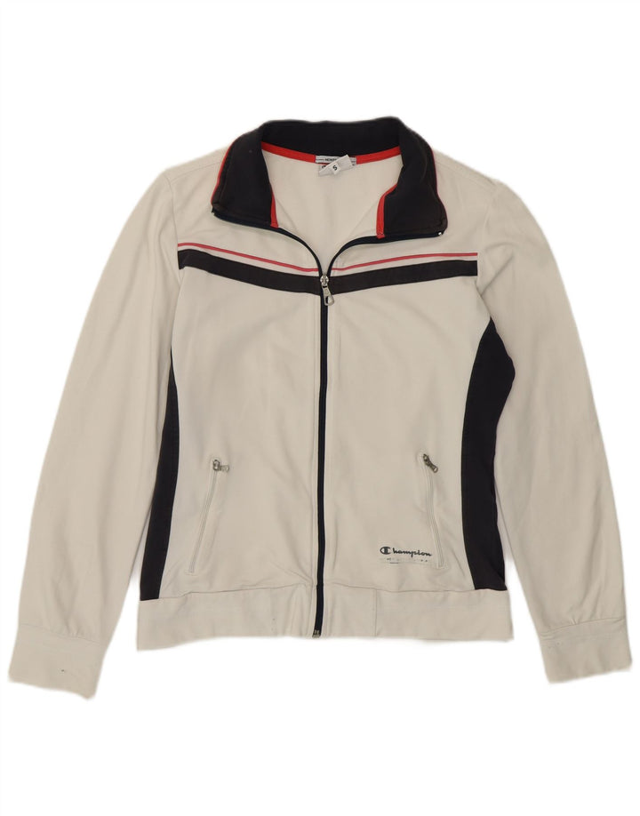 Champion Womens Heritage Fit Top Jacket UK 10 Small White Cotton