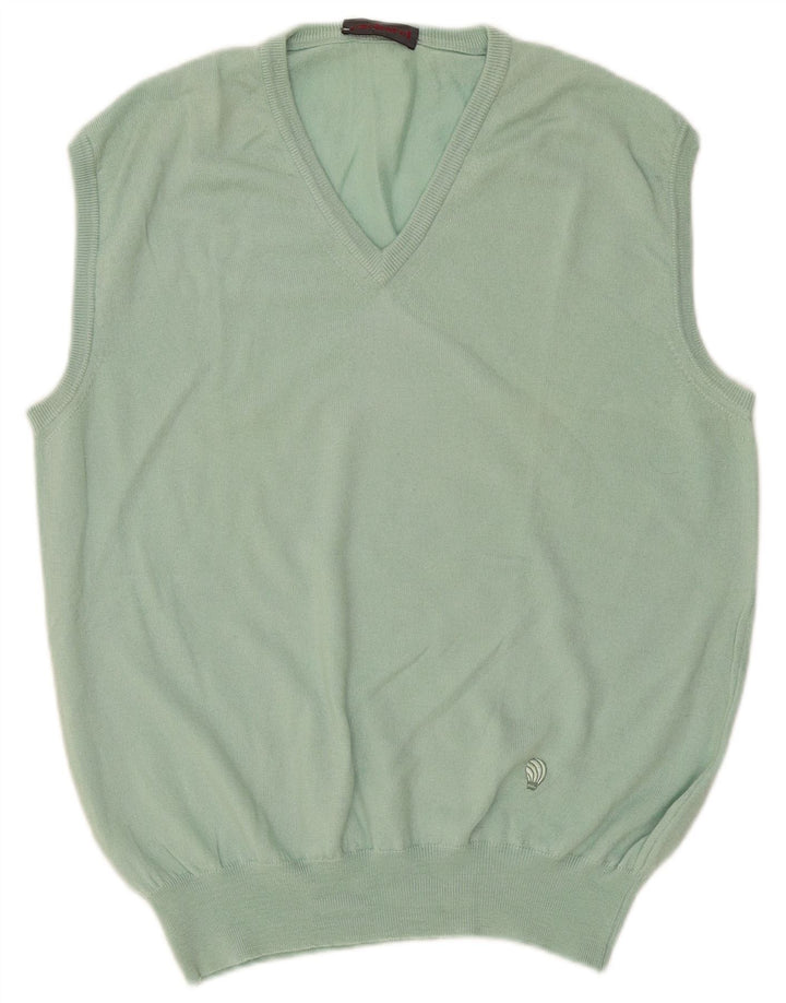 Cacharel Ανδρικό γιλέκο Tank Top Μεγάλο πράσινο παρθένο μαλλί