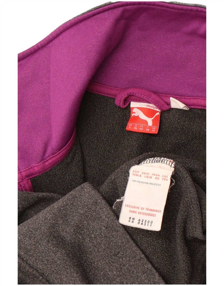 PUMA Womens Oversized Tracksuit Top Jacket UK 10 Small Grey Polyester