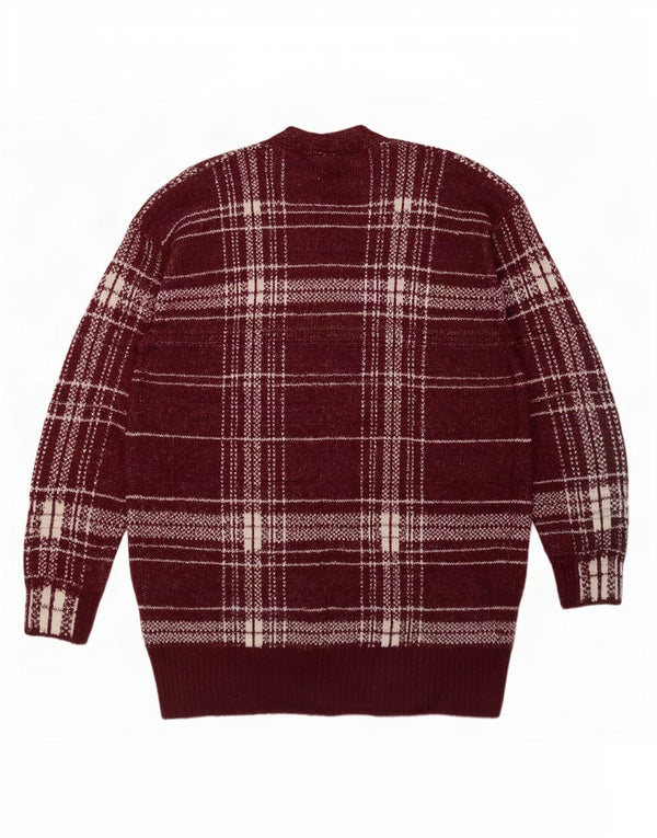 Marks & Spencer Γυναικείο πουλόβερ Longline Cardigan UK 14 Medium Burgundy