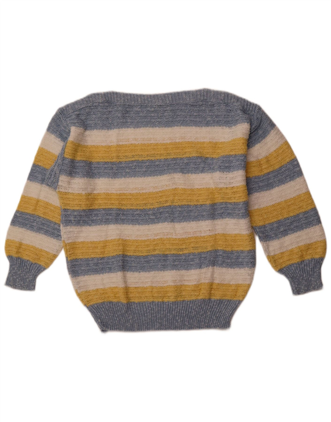 VINTAGE Γυναικείο πουλόβερ με λαιμόκαυστο IT 42 Βαμβακερό μεσαίο μπλε ριγέ