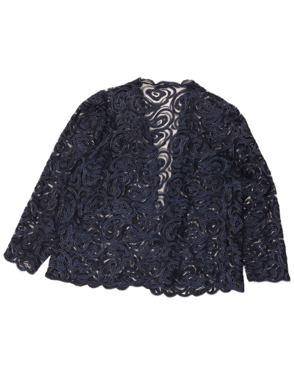 Vintage Γυναικεία Δαντελένια Ζακέτα UK 18 XL Navy Blue Paisley