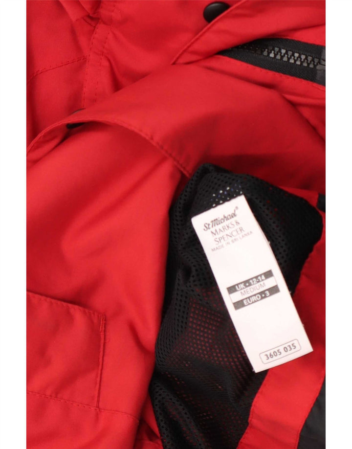 Marks & Spencer Γυναικείο αδιάβροχο μεγάλου μεγέθους UK 12/14 Μεσαίο κόκκινο πολυεστέρας