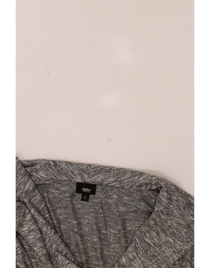 MOSSIMO Womens Cardigan Sweater UK 14 Large Grey Flecked Rayon Vintage Mossimo and Second-Hand Mossimo from Messina Hembry 