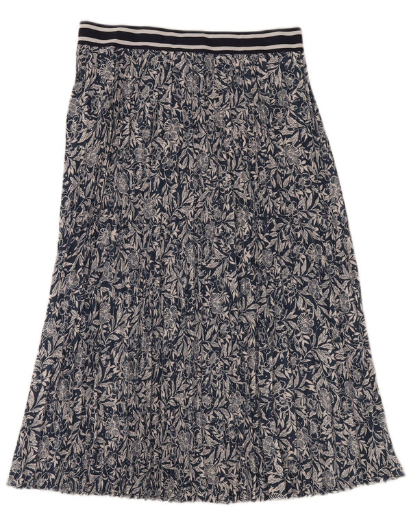 Joules γυναικεία πλισέ φούστα UK 14 μεγάλη W32 Navy Blue Floral Polyester