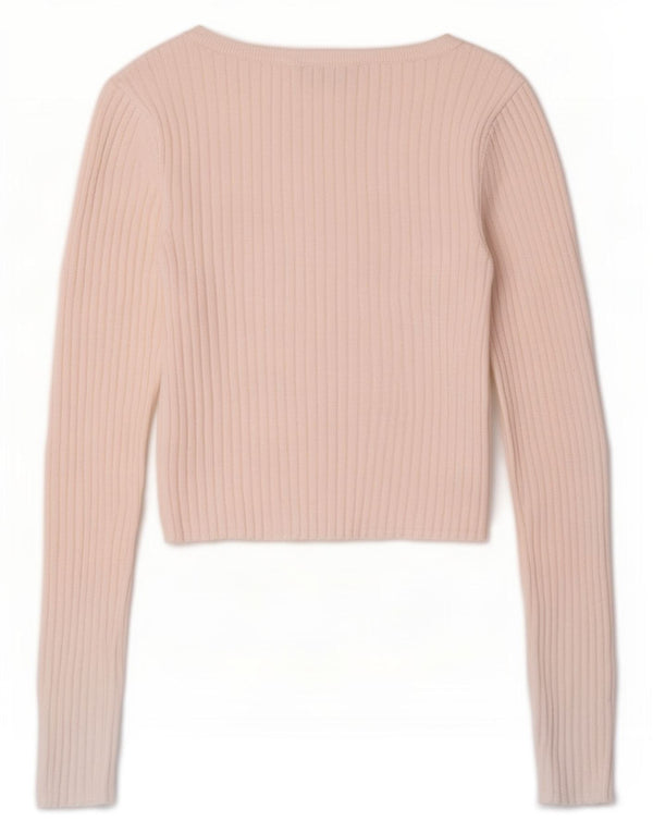 Jack Wills Γυναικείο Crop Top μακρυμάνικο UK 6 XS Λευκή βισκόζη