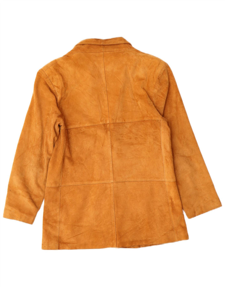 Vintage γυναικείο σουέτ σακάκι με 2 κουμπιά UK 8 Small Beige