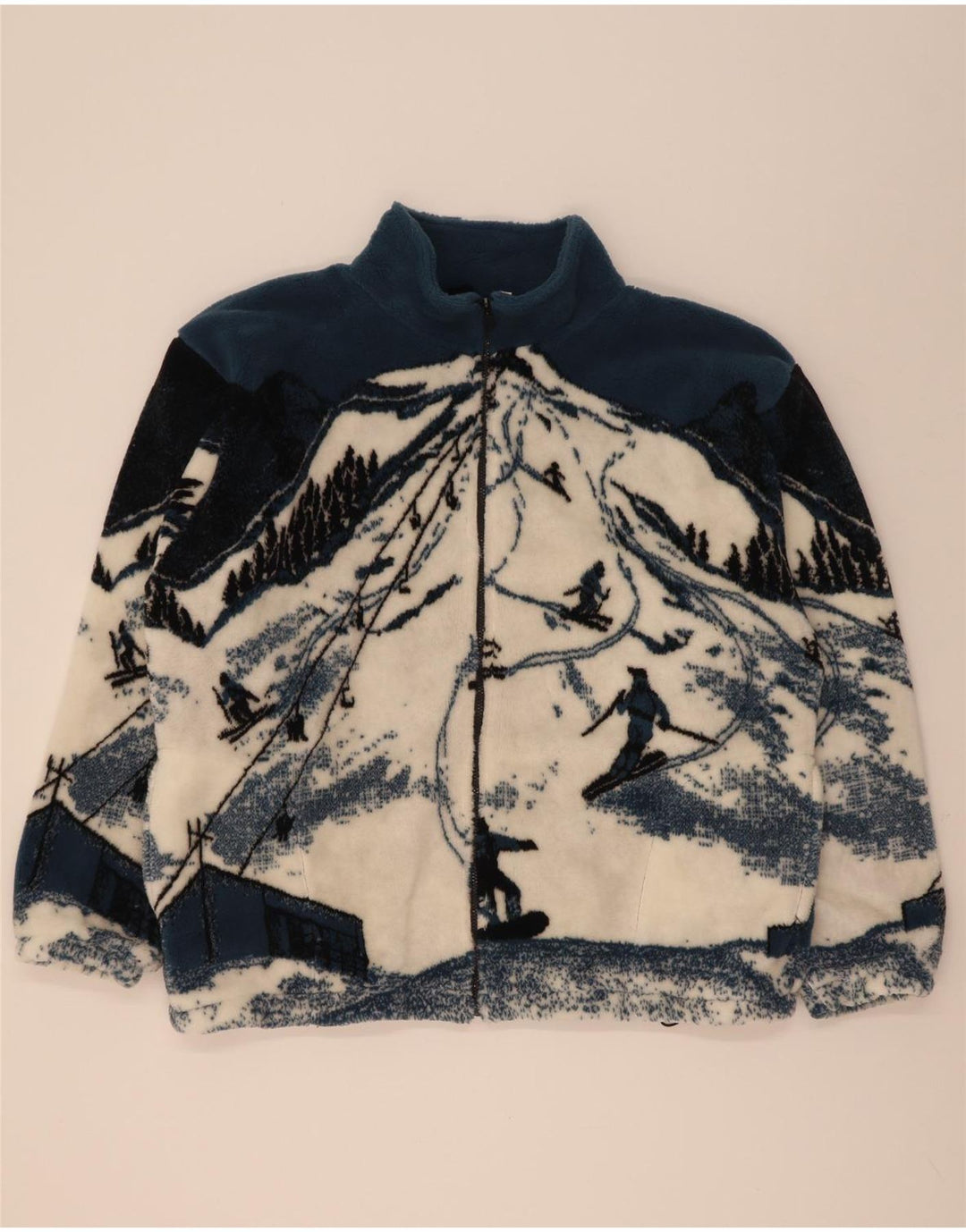 Galloway Ανδρικό τζάκετ Fleece Abstract Pattern UK 44 2XL Blue Colourblock