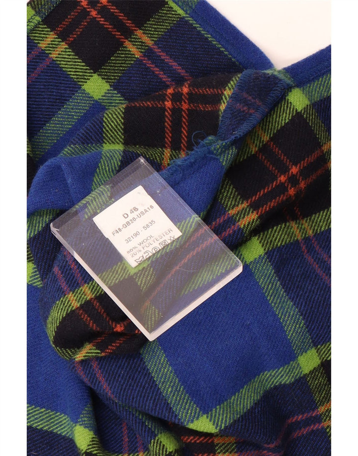 VINTAGE Γυναικείο Φανελένιο Πουκάμισο UK 20 2XL Blue Check Wool