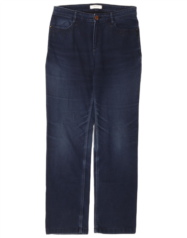 Marks & Spencer Γυναικεία Straight Jeans UK 12 Medium W30 L30 Blue Cotton