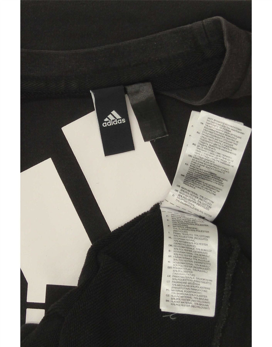 Ανδρικό γραφικό φούτερ Adidas Jumper Μικρό μαύρο βαμβακερό