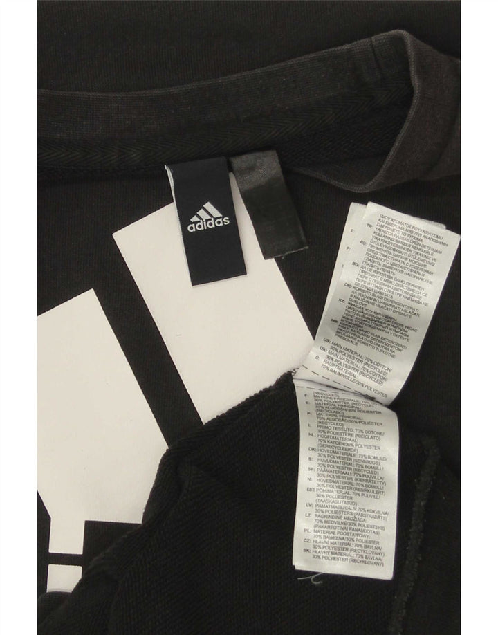 Ανδρικό γραφικό φούτερ Adidas Jumper Μικρό μαύρο βαμβακερό